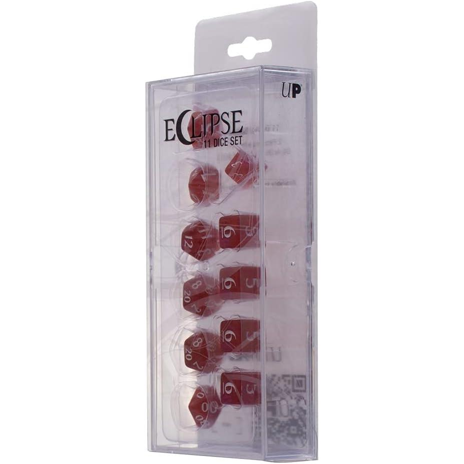 Ultra PRO Eclipse Acrylic RPG Dice Set Apple Red (11ct) – Set di Dadi per Giochi di Ruolo