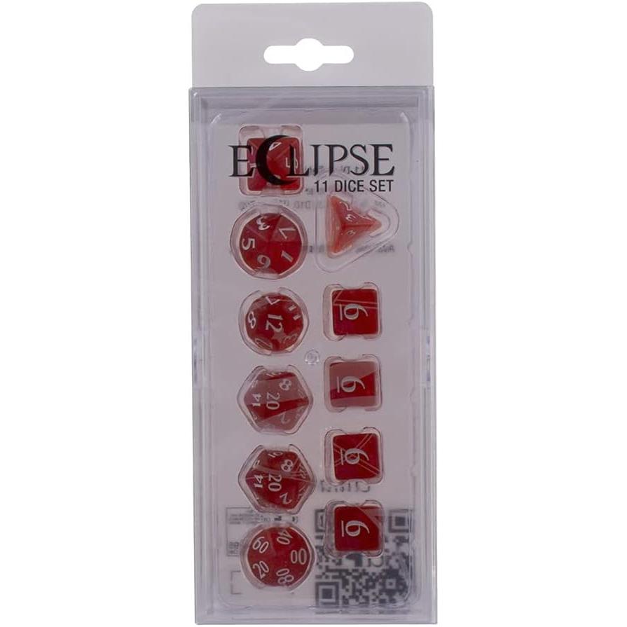 Ultra PRO Eclipse Acrylic RPG Dice Set Apple Red (11ct) – Set di Dadi per Giochi di Ruolo