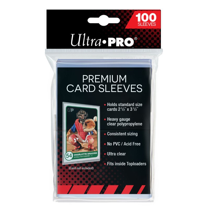Ultra PRO Premium Card Sleeves 2-1/2” x 3-1/2” – 100 Bustine Trasparenti Standard Size