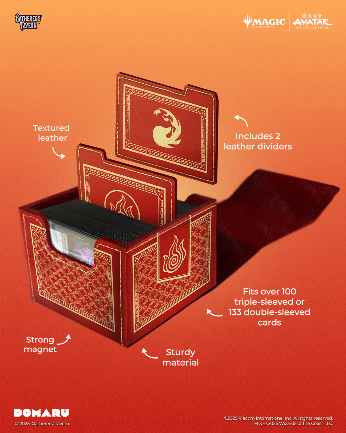 Avatar: The Last Airbender – DOMARU Deck Box “Fire Nation” (Modular, Magnetic)
