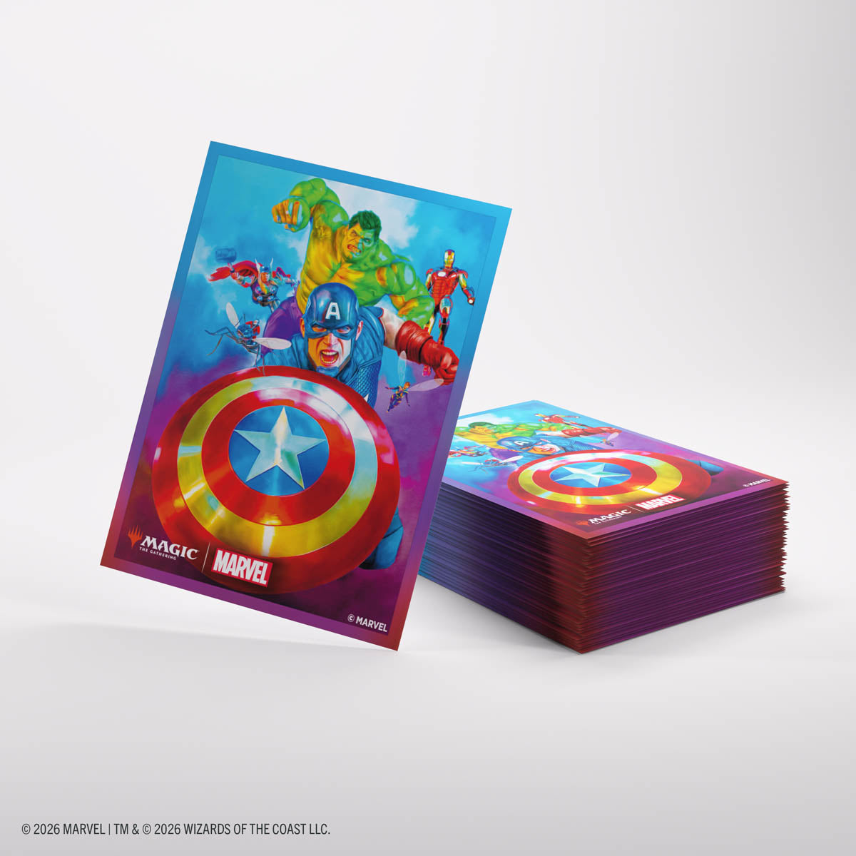 Gamegenic – Magic: The Gathering x Marvel Super Heroes Premium Art Sleeves – Captain America, Team Leader (105)