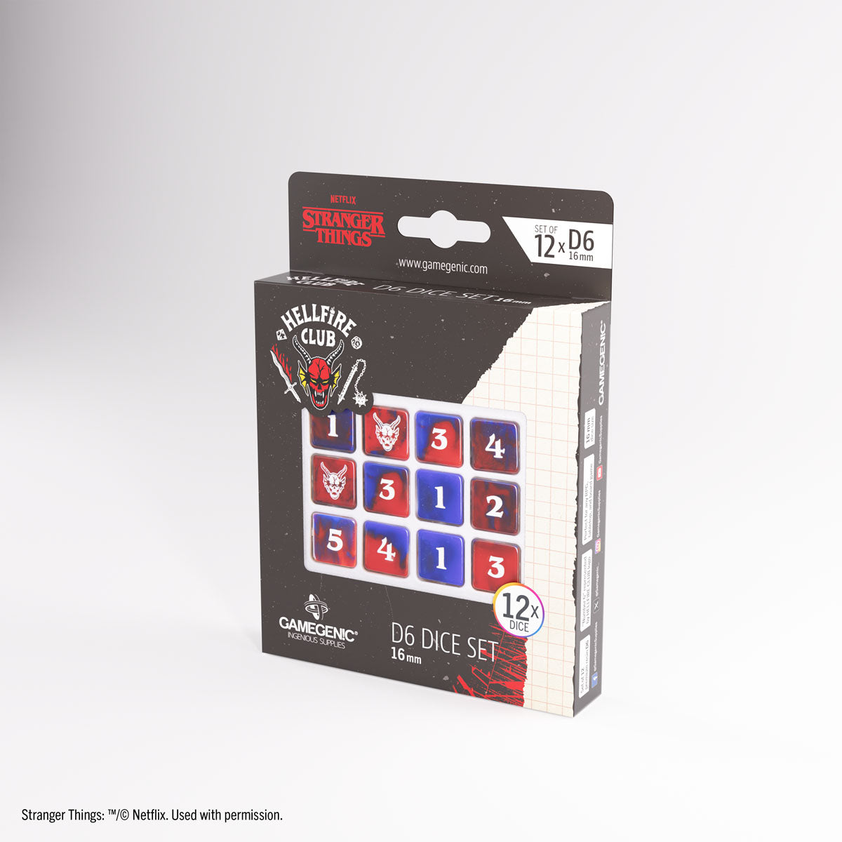 Gamegenic – Stranger Things “Hellfire Club” D6 16 mm Dice Set (12)