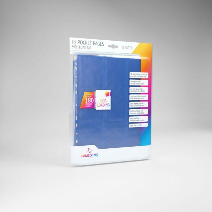 Gamegenic 18-Pocket Pages Side-Loading (10 Pag.) Blue – Fogli per Raccoglitori TCG