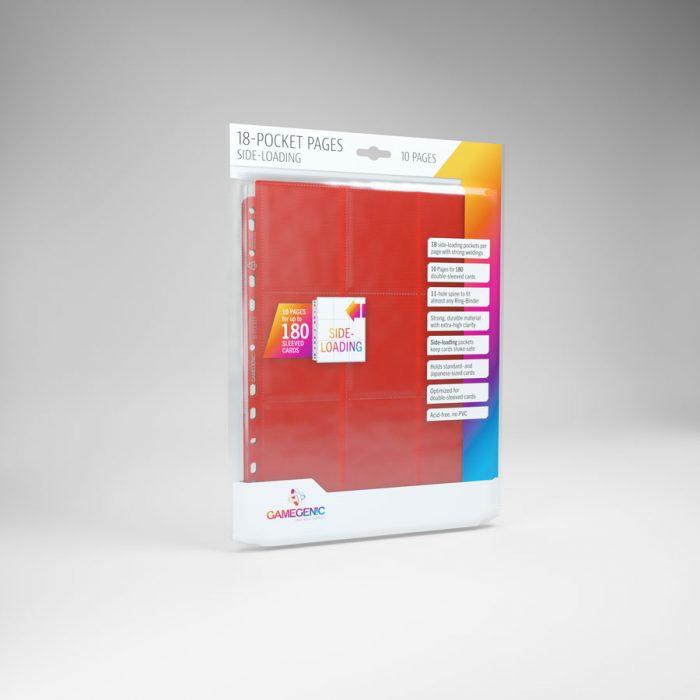 Gamegenic 18-Pocket Pages Side-Loading (10 Pag.) Red – Fogli per Raccoglitori TCG