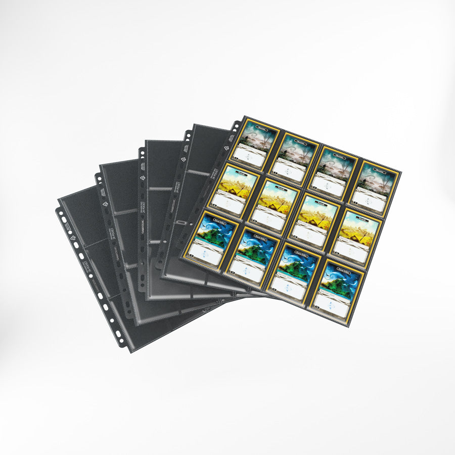 Gamegenic Ultrasonic 24-Pocket Pages Side-Loading (10 Pag.) Black Clear – Fogli per Raccoglitori TCG