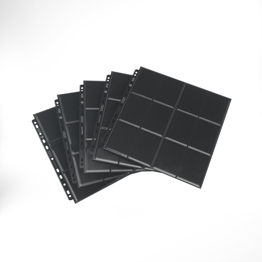 Gamegenic Ultrasonic 24-Pocket Pages Side-Loading (10 Pag.) Black Clear – Fogli per Raccoglitori TCG