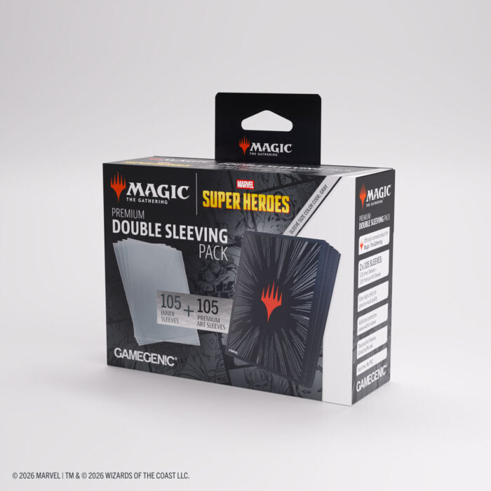 Gamegenic – Magic: The Gathering x Marvel Super Heroes Premium Double Sleeving Pack – Comic Burst Black (105+105)