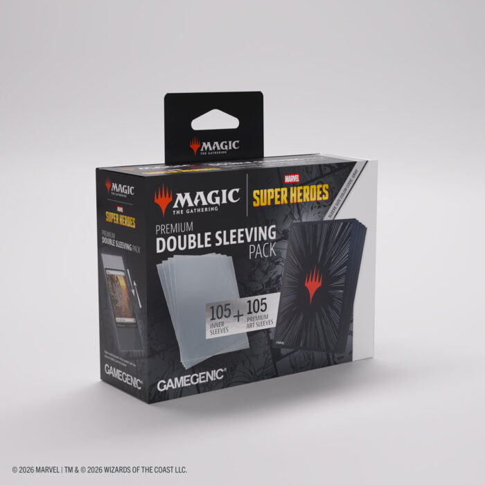 Gamegenic – Magic: The Gathering x Marvel Super Heroes Premium Double Sleeving Pack – Comic Burst Black (105+105)
