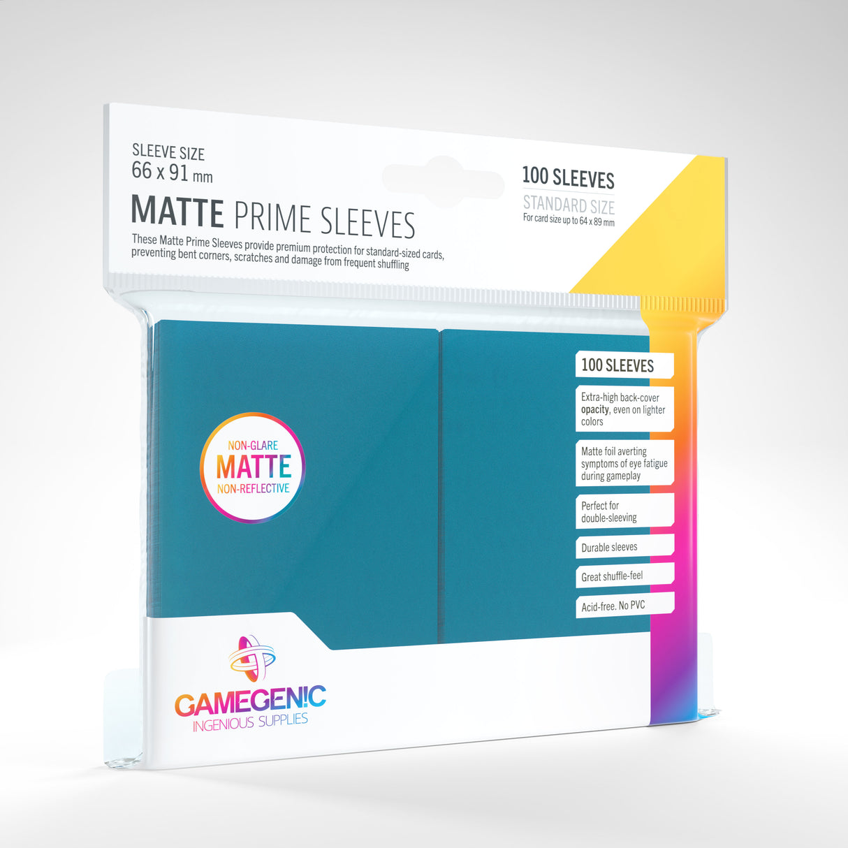 100 Gamegenic Matte Prime Sleeves – Bustine Protettive TCG – Blue