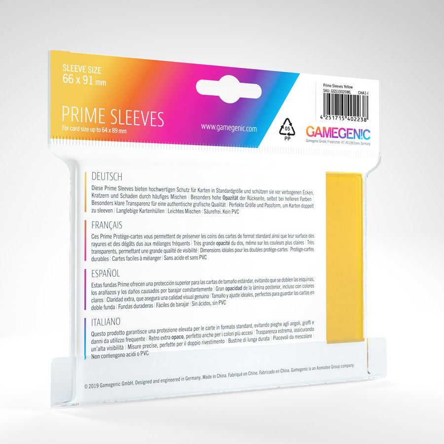 100 Gamegenic Prime Sleeves – Bustine Protettive TCG – Yellow
