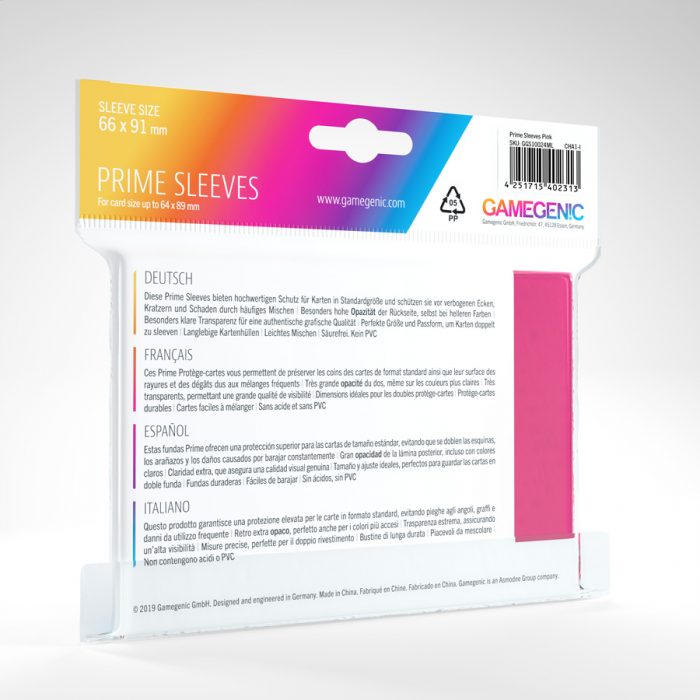 100 Gamegenic Prime Sleeves – Bustine Protettive TCG – Pink