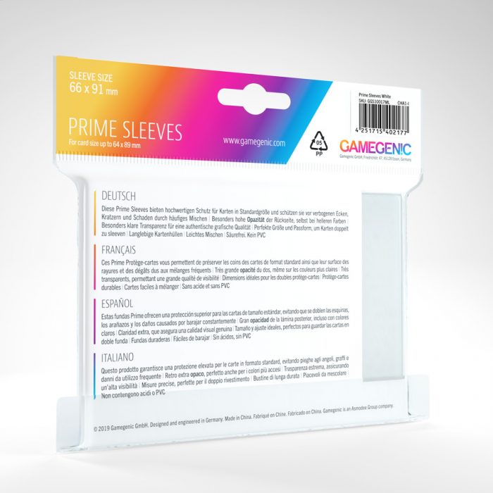 100 Gamegenic Prime Sleeves – Bustine Protettive TCG – White