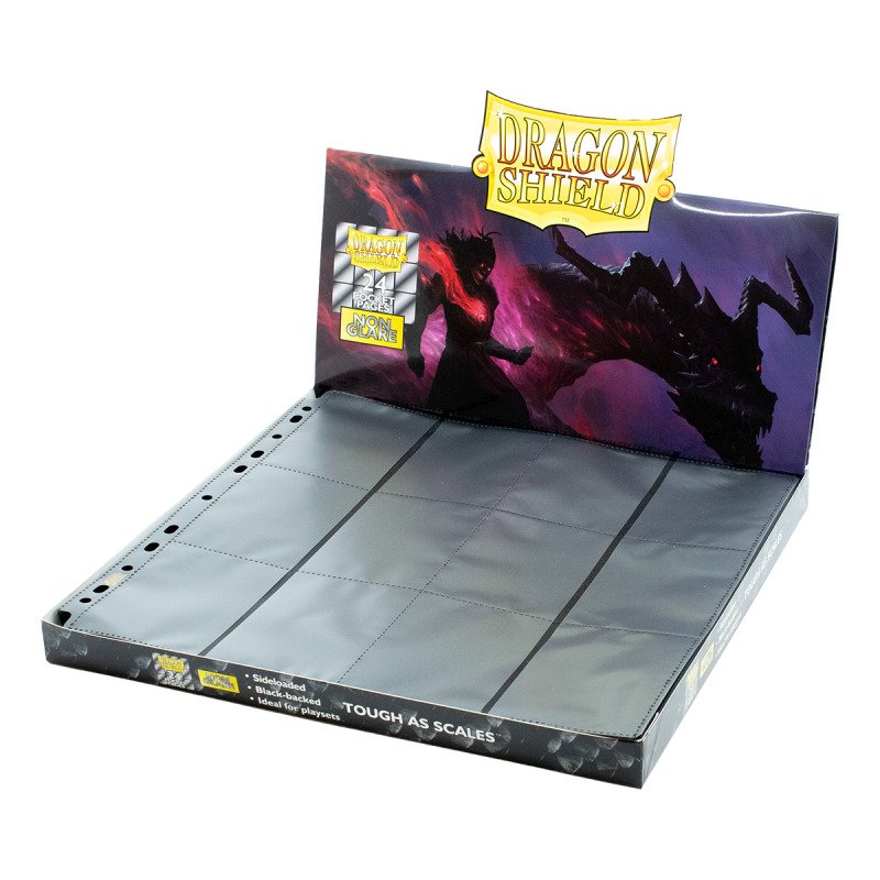 Dragon Shield 24-Pocket Pages Black Non-Glare Sideloaded 50 pagine