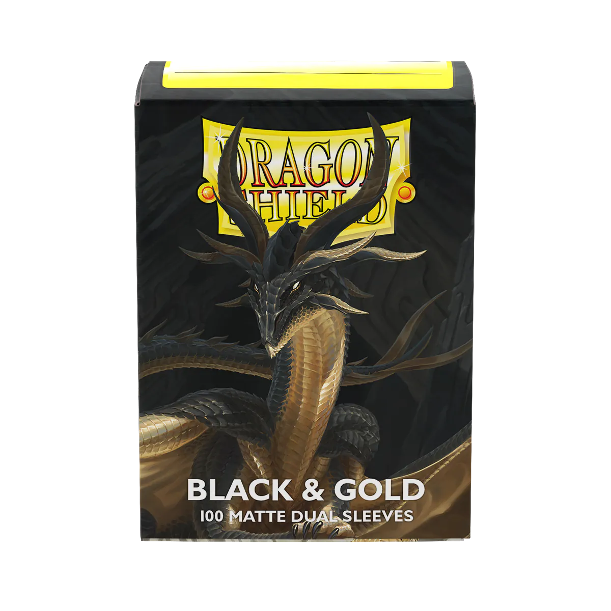 Dragon Shield Matte Dual Sleeves Black & Gold 100 Bustine