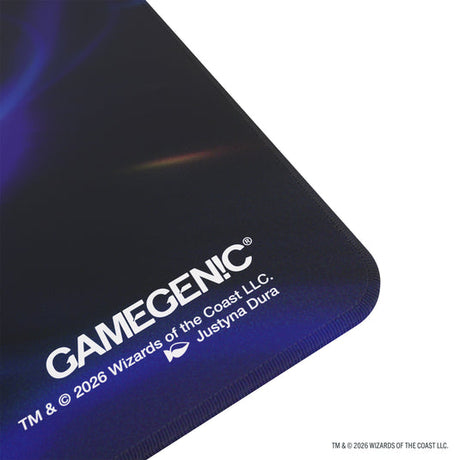 Gamegenic Prime Playmat Reality Fracture Entrust the Spark – dettaglio del bordo e del logo Gamegenic
