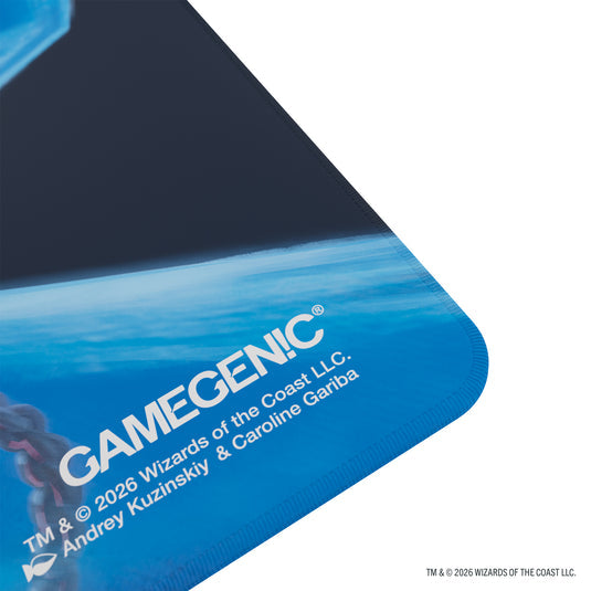 Gamegenic Prime Playmat Reality Fracture Jace, Fracturer of Reality – dettaglio del bordo e del logo Gamegenic