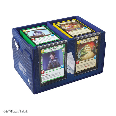 Gamegenic Double Deck Pod Star Wars Unlimited Star Destroyers - aperto con carte dimostrative