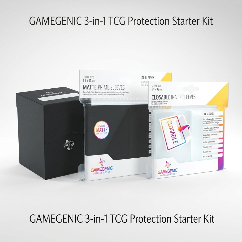 Kit Starter Protezione Gamegenic — Deck Holder 100+ Black + Matte Prime Sleeves + Inner Closable
