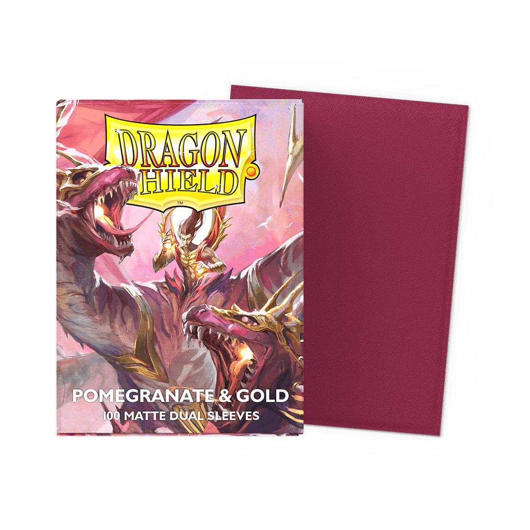Dragon Shield - Matte Dual Sleeves Cobalt Pomegranate/Gold - Standard Size (100 Bustine)
