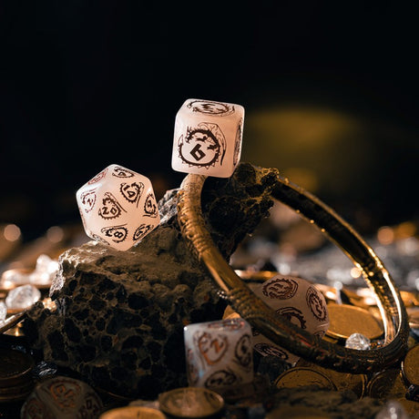 Q Workshop Dragons Dice Set Quartz (7 pezzi) – Set di Dadi Poliedrici per Giochi di Ruolo