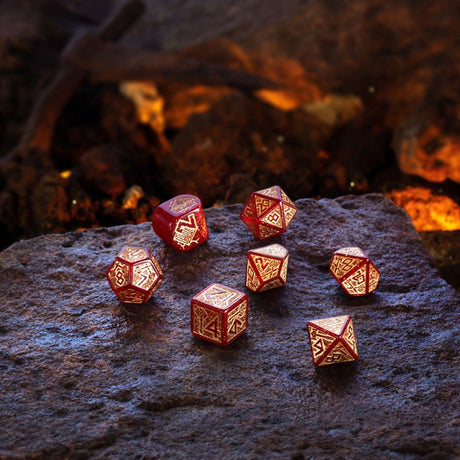 Q Workshop Dwarven Dice Set Jewels (7 pezzi) – Set di Dadi Poliedrici per Giochi di Ruolo