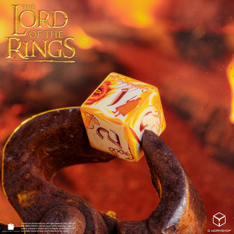 Q Workshop The Lord of the Rings Ring-bearers Full Art Dice Set Whitefire Radiance (7 pezzi) – Set di Dadi per Giochi di Ruolo