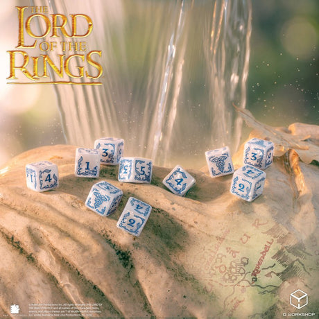Q Workshop The Lord of the Rings Rivendell Stone 10×D6 Dice Set – Set di 10 Dadi a Sei Facce