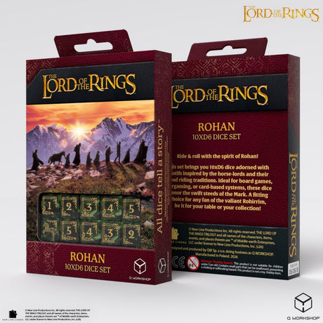 Q Workshop The Lord of the Rings Rohan 10×D6 Dice Set – Set di 10 Dadi a Sei Facce