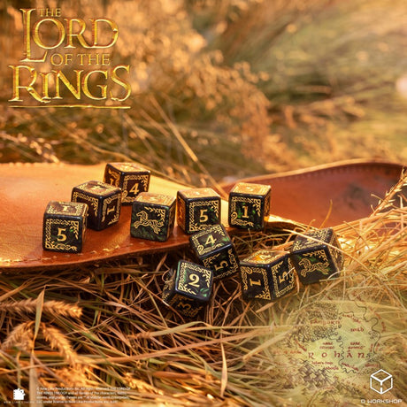 Q Workshop The Lord of the Rings Rohan 10×D6 Dice Set – Set di 10 Dadi a Sei Facce
