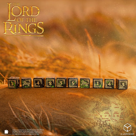 Q Workshop The Lord of the Rings Rohan 10×D6 Dice Set – Set di 10 Dadi a Sei Facce