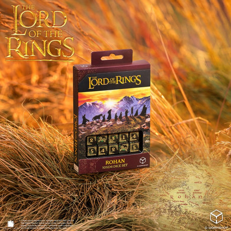 Q Workshop The Lord of the Rings Rohan 10×D6 Dice Set – Set di 10 Dadi a Sei Facce