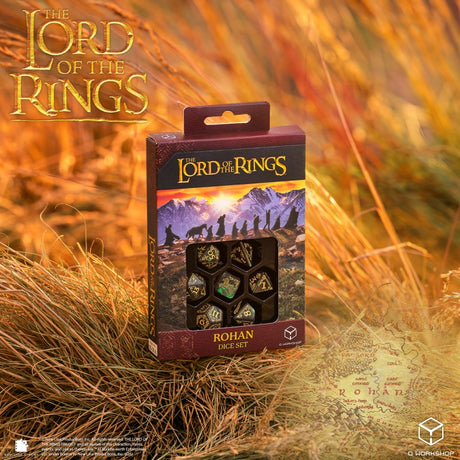 Q Workshop The Lord of the Rings Rohan Dice Set (7 pezzi) – Set di Dadi Poliedrici per Giochi di Ruolo