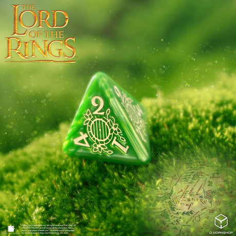 Q Workshop The Lord of the Rings Shire Dice Set (7 pezzi) – Set di Dadi Poliedrici per Giochi di Ruolo