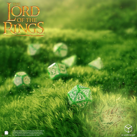 Q Workshop The Lord of the Rings Shire Dice Set (7 pezzi) – Set di Dadi Poliedrici per Giochi di Ruolo
