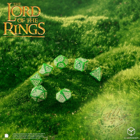 Q Workshop The Lord of the Rings Shire Dice Set (7 pezzi) – Set di Dadi Poliedrici per Giochi di Ruolo