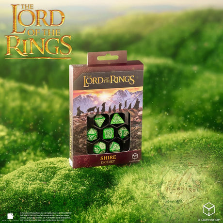 Q Workshop The Lord of the Rings Shire Dice Set (7 pezzi) – Set di Dadi Poliedrici per Giochi di Ruolo