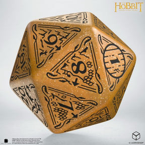 Q WORKSHOP The Hobbit Spindown D20 Jumbo Solaris - dado giallo con incisioni nere