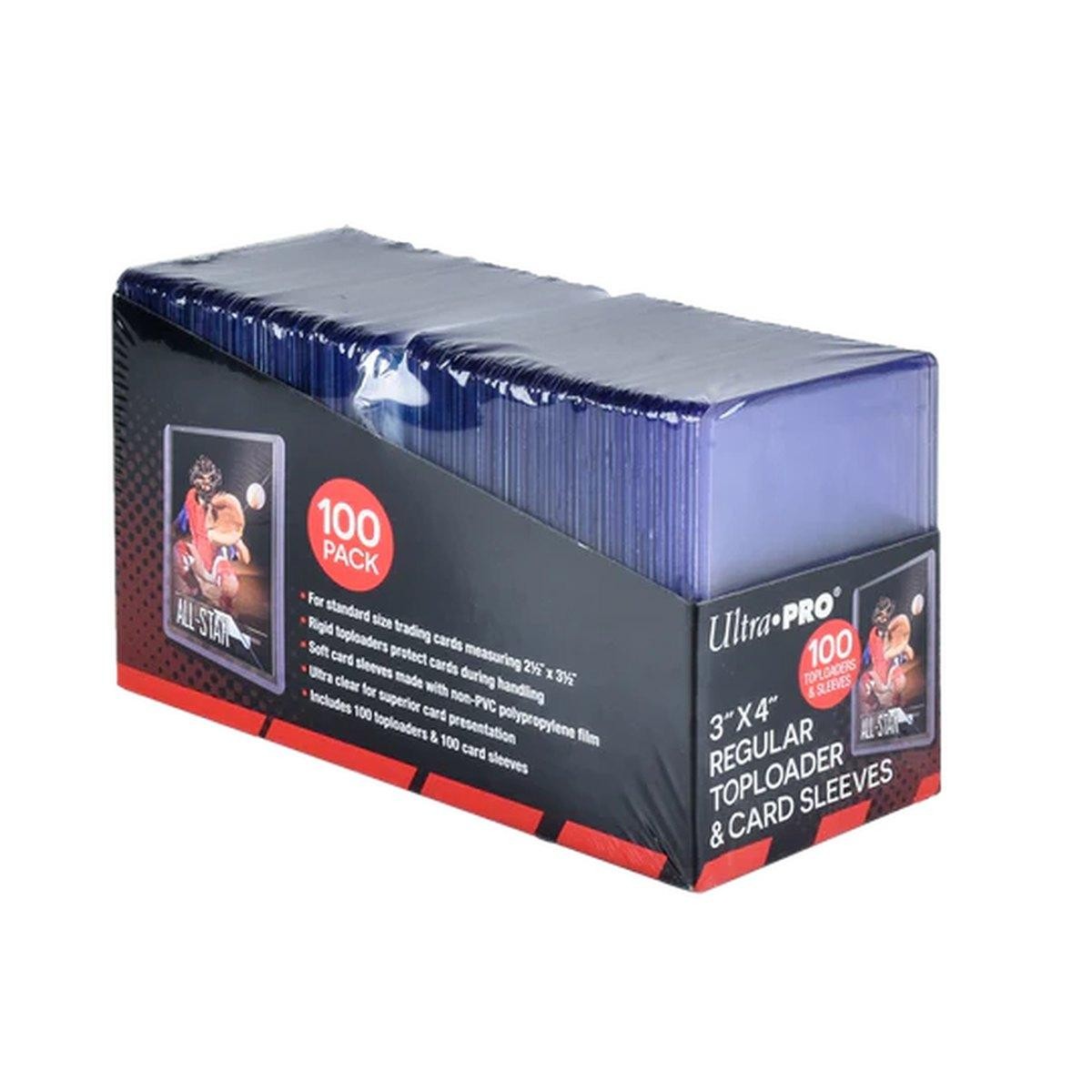 Ultra PRO – 100× Toploader 3”×4” + 100× Soft Sleeves