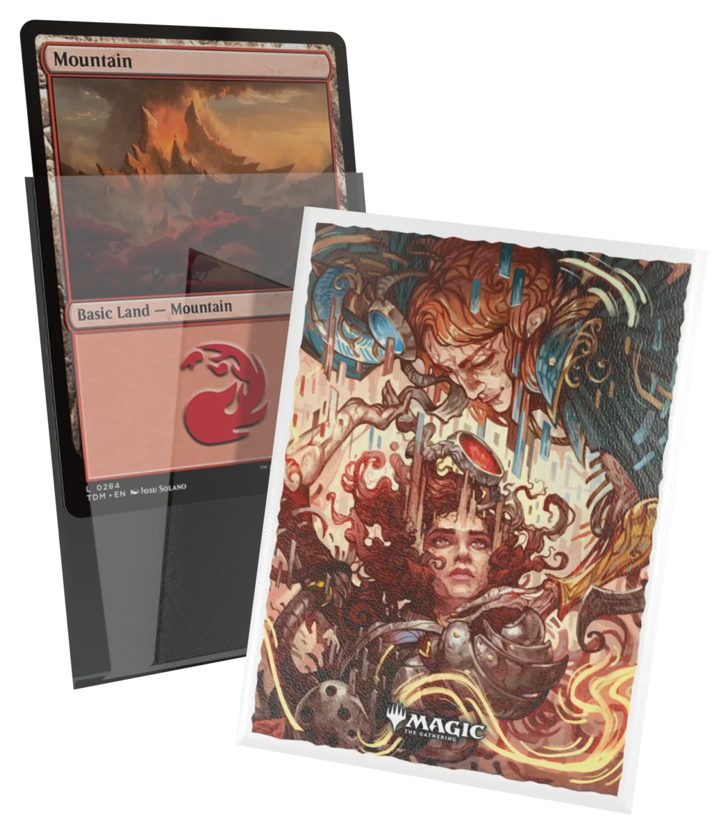 Ultimate Guard Art Sleeves Reality Fracture Identity Echo – fronte trasparente e retro illustrato