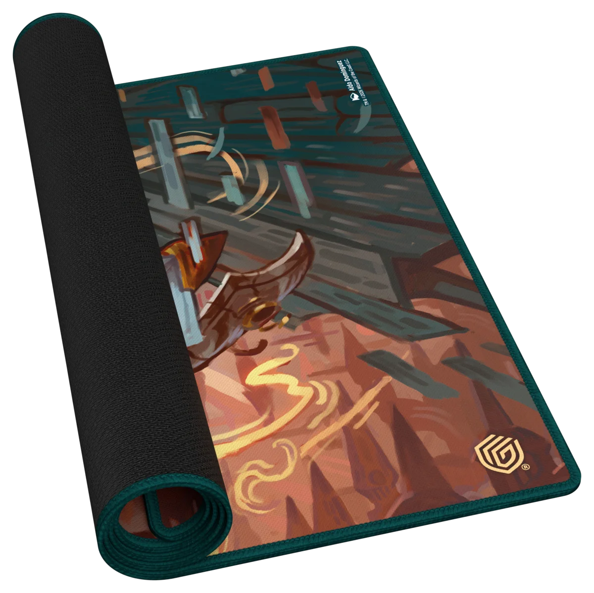 Ultimate Guard Play-Mat Reality Fracture Identity Echo – tappetino parzialmente arrotolato e base