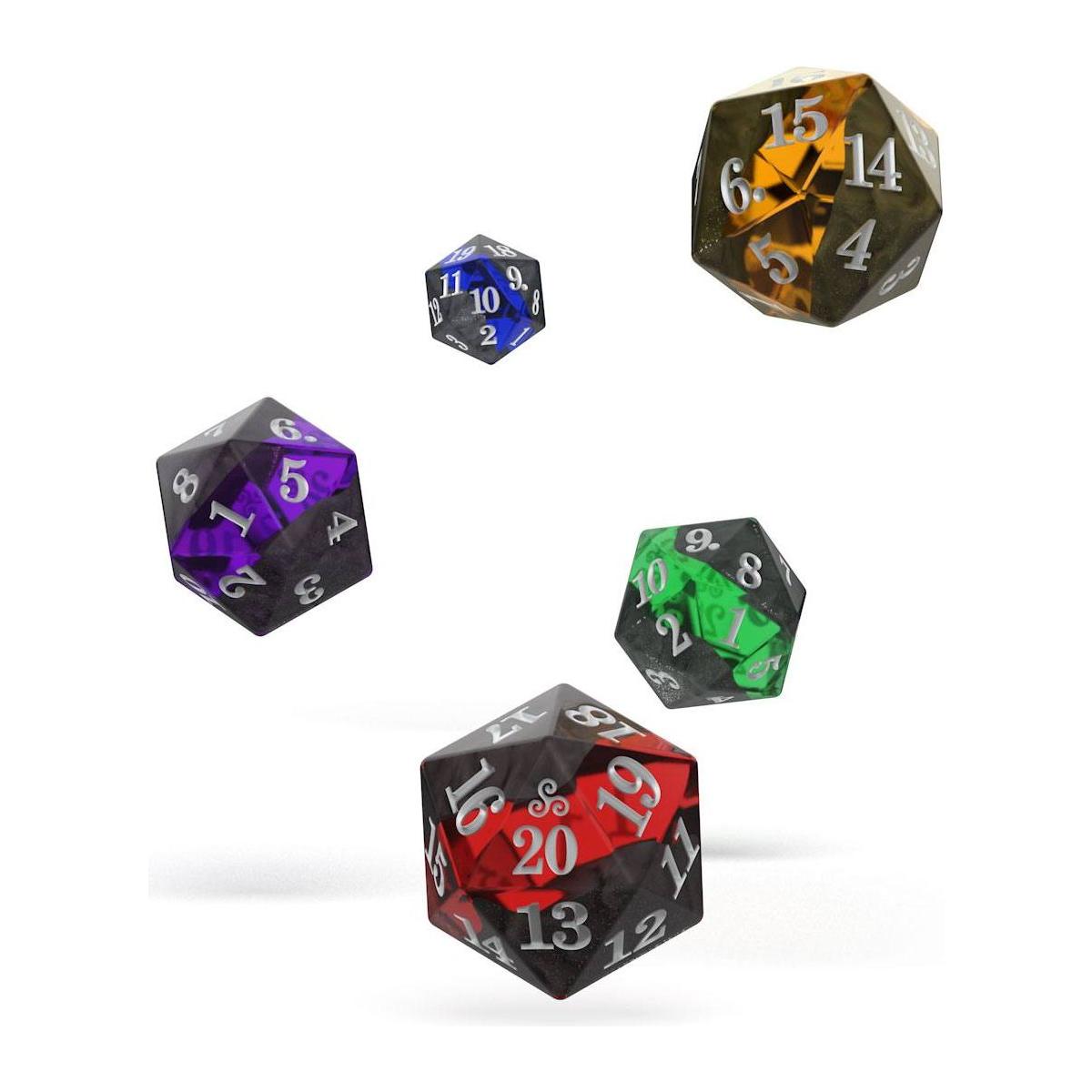 Oakie Doakie Dice Set D20 Spindown Enclave (5 pezzi) – Dadi Contasegnapunti per TCG