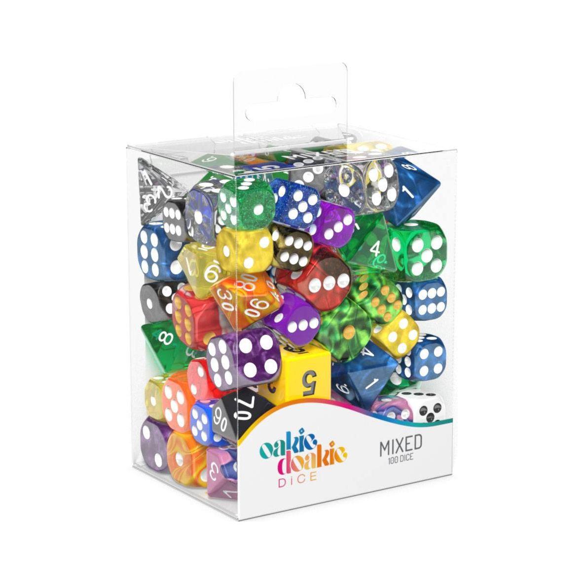 Oakie Doakie Dice RPG Set Retail Pack Mixed 12 mm / 16 mm (100 pezzi) – Confezione Mista di Dadi Poliedrici